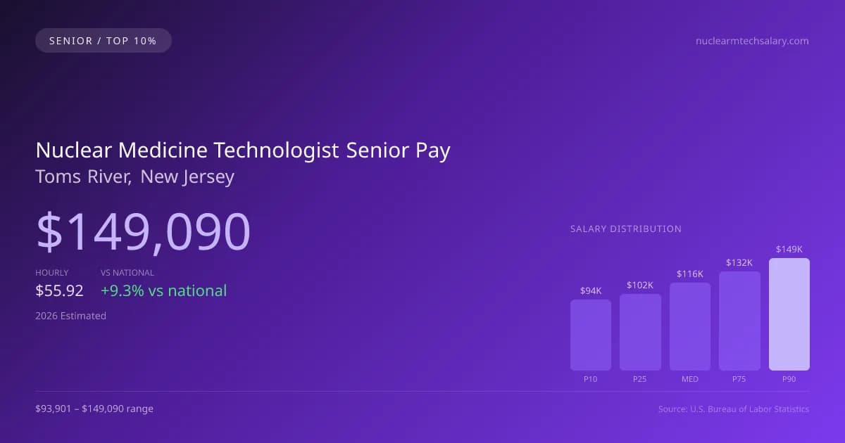 Nuclear Medicine Technologist Senior Salary in Toms River, NJ — 2026 est., based on 2025 BLS