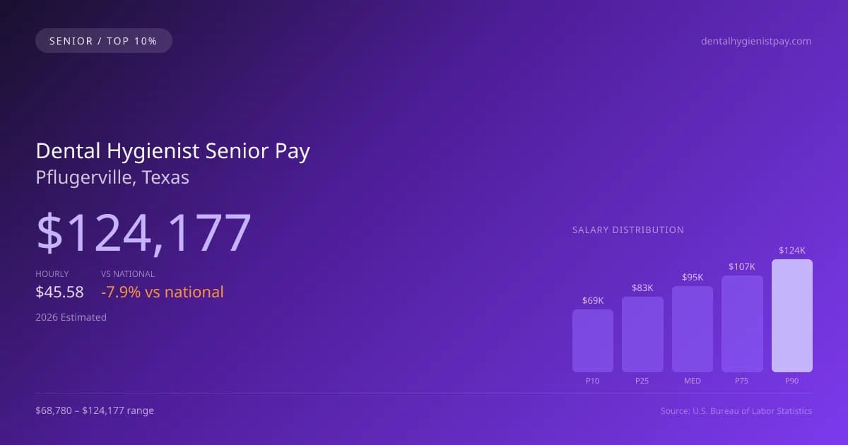 Dental Hygienist Senior Salary in Pflugerville, TX — 2026 est., based on 2025 BLS