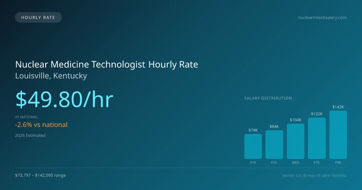 Nuclear Medicine Technologist Hourly Rate in Louisville, KY — 2026 est., based on 2025 BLS