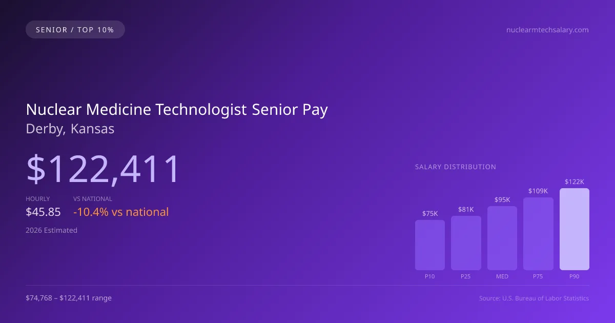 Nuclear Medicine Technologist Senior Salary in Derby, KS — 2026 est., based on 2025 BLS