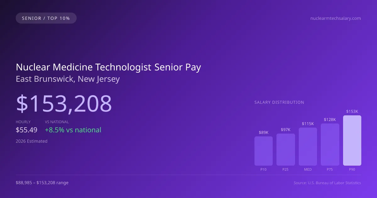 Nuclear Medicine Technologist Senior Salary in East Brunswick, NJ — 2026 est., based on 2025 BLS