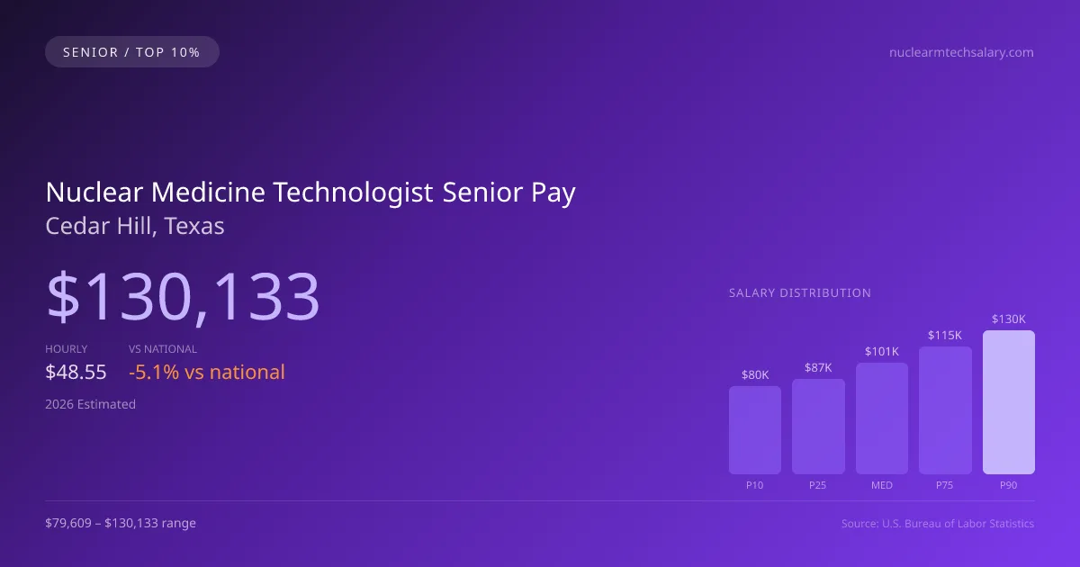Nuclear Medicine Technologist Senior Salary in Cedar Hill, TX — 2026 est., based on 2025 BLS